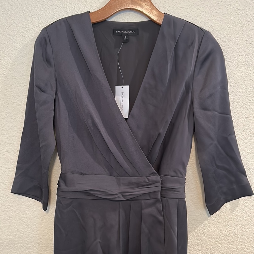 NWT Banana Republic Charcoal Grey Wrap Dress